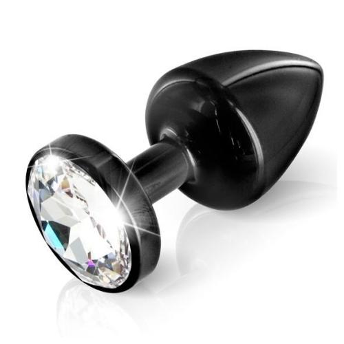 Анальна пробка зі стразом Diogol ANNI round black 30мм - 1