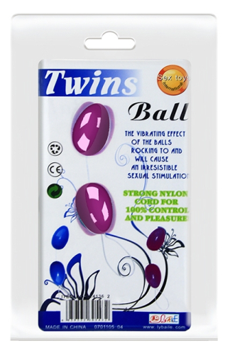 Анальні кульки рожевого кольору LYBAILE BAILE TWINS BALL - 7