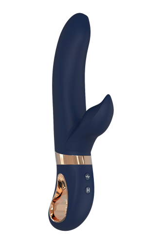 Вибратор с отростком для клитора с функцией нагрева черного цвета Dream Toys GODDESS COLLECTION ATROPOS - 1