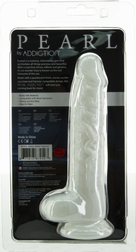 Білий фалоімітатор реалістичний на присосці Addiction Pearl 8.5&amp;quot; Dildo with Balls та віброкуля в подарунок - 7