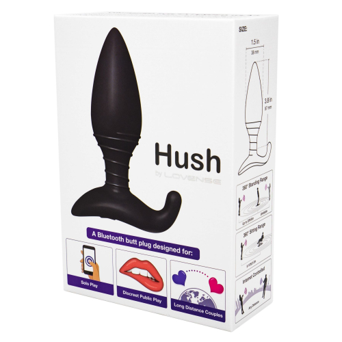 Анальна смарт вібропробка силіконова чорна lovense Hush розмір S - 8