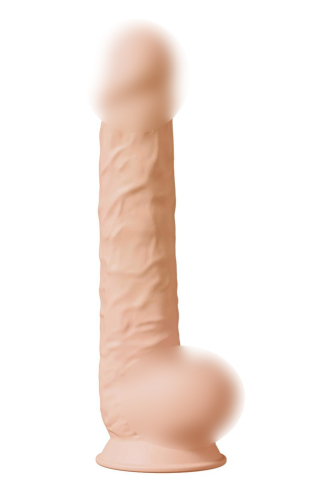 Фаллоимитатор гигантский реалистичный с мошонкой на присоске бежевый Dreamtoys Real Love - 1
