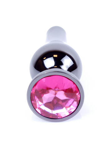 Анальна пробка з нержавіючої сталі з малиновим камінчиком Boss series Plug Jewellery - 2