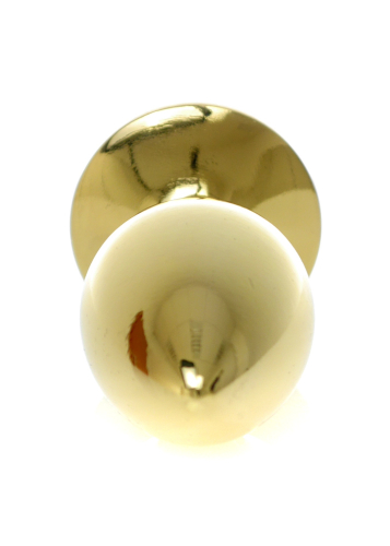 Анальний затор золотистого кольору з блакитною трояндочкою Boss series Plug Jewellery - 6