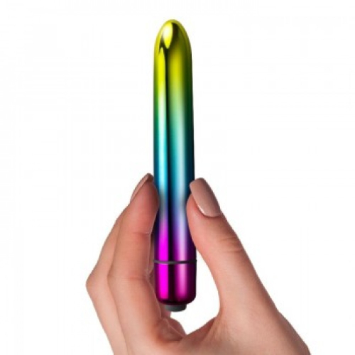 Вибропуля с мощной вибрацией разноцветная ROCKS-OFF PRISM VIBRATOR METALLIC - 2