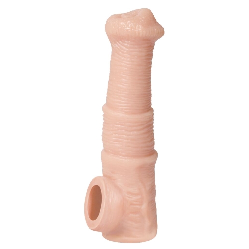 Насадка на член реалістична із кільцем для мошонки тілесна Kokos Cock Sleeve модель CS 011 розмір M - 1