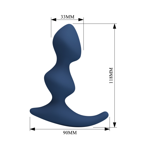 Масажер простати рельєфний силіконовий синій LYBAILE MR.PLAY David Silicone Prostate Massager - 7
