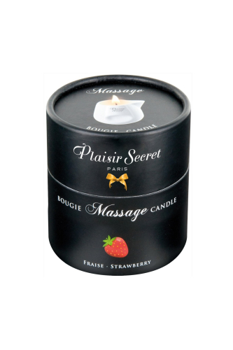 Масажна свічка з ароматом полуниці Plaisir Secret Bougie 80 мл - 3