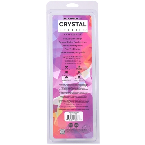Анальная пробка в форме фаллоимитатора бирюзовая Doc Johnson Crystal Jellies - Anal Starter - 5.5 Inches - 3