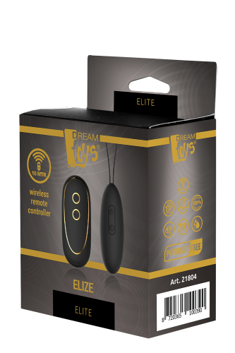 Виброяйцо вагинальное черного цвета с дистанционным управлением Dream Toys Elite Elize - 4
