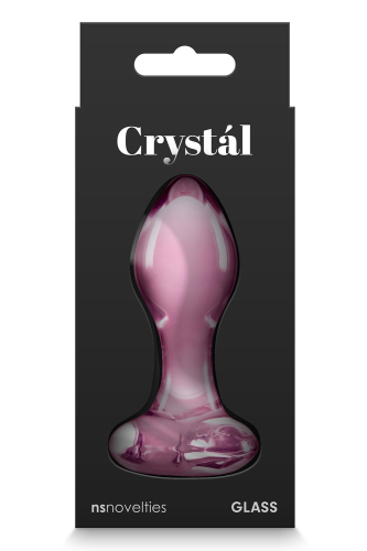 Анальний скляний затор рожевого кольору NS Novelties Crystal heart - 3