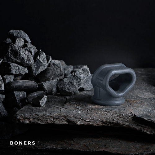 Ерекційне кільце для члена та мошонки сірого кольору Boners - 2