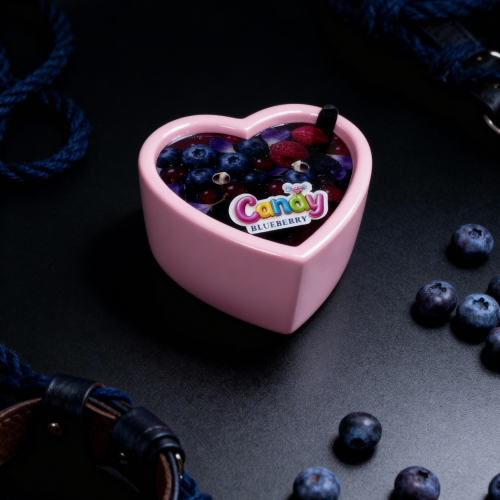 Масажна свічка у формі серця з ароматом чорниці Candy Blueberry 70 мл - 6