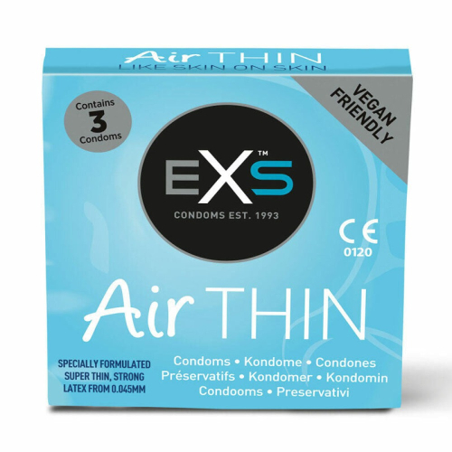 Презервативы латексные прозрачного цвета Exs Air thin feel 3 штуки - 4