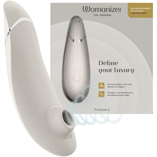 Вакуумный бесконтактный вибратор для клитора Серый Womanizer Premium 2
