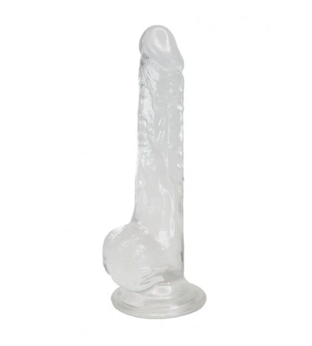 Прозорий фалоімітатор на присоску Alive Jelly Dildo Lusty, ТПЕ, діаметр 3,2 см, довжина 18см - 1