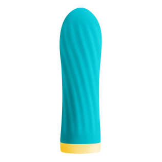 Вибропуля с ребристой поверхностью для клитора бирюзовая S Pleasures Bullets Twist &amp;amp; Shout Cerise