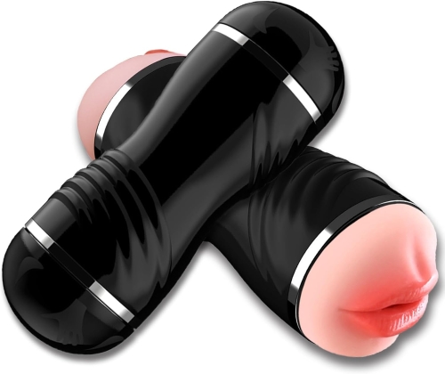 Мастурбатор с двумя входами Ротик и Вагина телесного цвета OYO - Double Pump BLACK YQM-205 BLACK - 2
