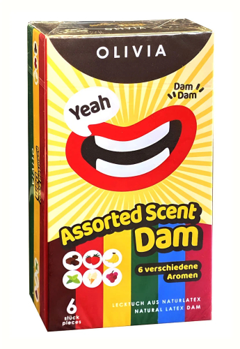 Латексні серветки асорті Olivia Oral Dams Mix 6 штук - 1