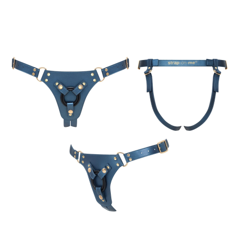 Трусики для страпону синього кольору Strap-On-Me розмір One Size - 4