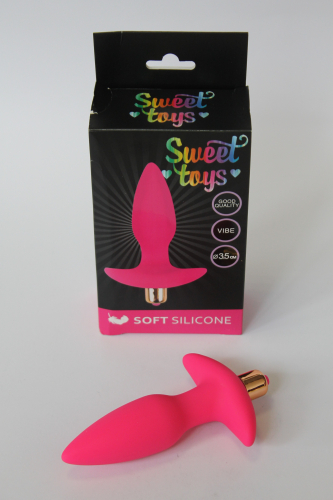 Втулка анальна з вібрацією Sweet Toys L 105 мм d 35 мм, колір яскраво-рожевий - 3