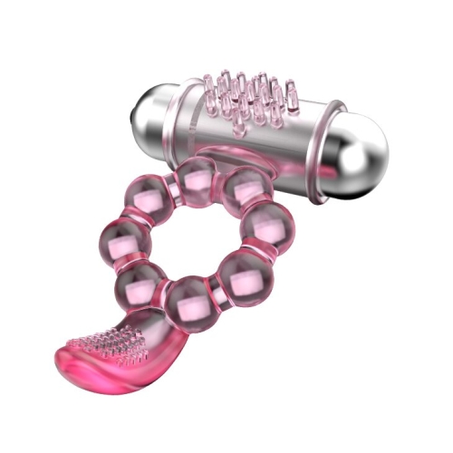 Ерекційне кільце з вібрацією і стимуляцією клітора Lybaile Pleasure tongue Ring - 2