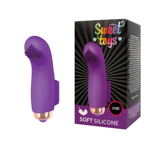Вибратор силиконовый для клитора с шипиками SWEET TOYS фиолетовый L 7,2 см D 2,2 см на палец - 4