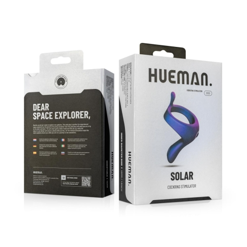 Эрекционное виброкольцо на член фиолетового цвета Hueman Vibrerende - 2