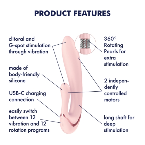 Вібратор-кролик із перловим масажем рожевий Satisfyer Pearl Bunny 3 - 7