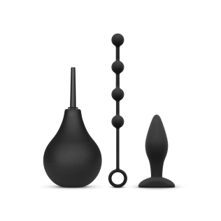 Набор анальная пробка анальные бусы и анальный душ черного цвета Nexus ANAL BEGINNER KIT 