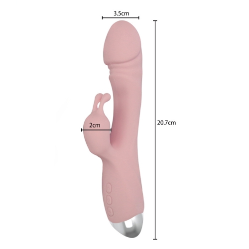 Вибратор кролик с отростком для клитора пудровый Cottelli Collection Free Romeo - 3