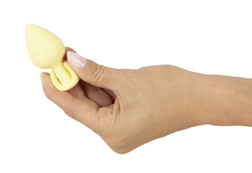 Міні анальний затор жовтого кольору Soft Silicone Mini Butt Plug - 7