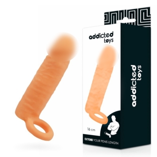 Удлиняющая насадка на член реалистичная с петлей телесная Addicted Toys Extend Your Penis