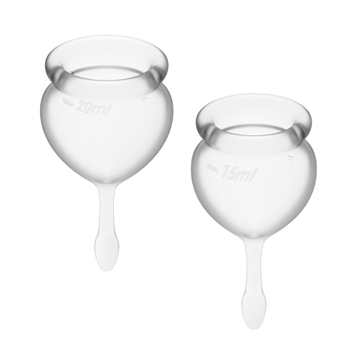 Набір менструальних чаш 15 мл та 20 мл прозорого кольору Satisfyer Feel Good - 1