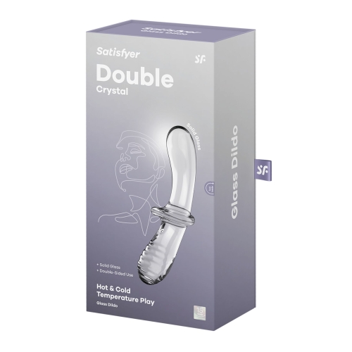 Стеклянный дилдо для двойного наслаждения прозрачный Satisfyer Double Crystal - 5