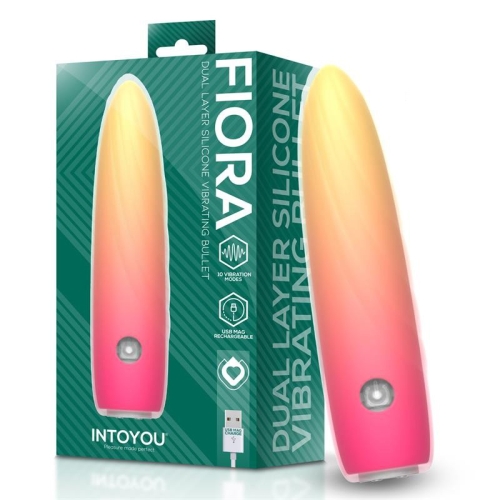 Віброкуль для стимуляції клітора помаранчевий Intoyou Fiora Dual Layer Vibrating Bullet - 1