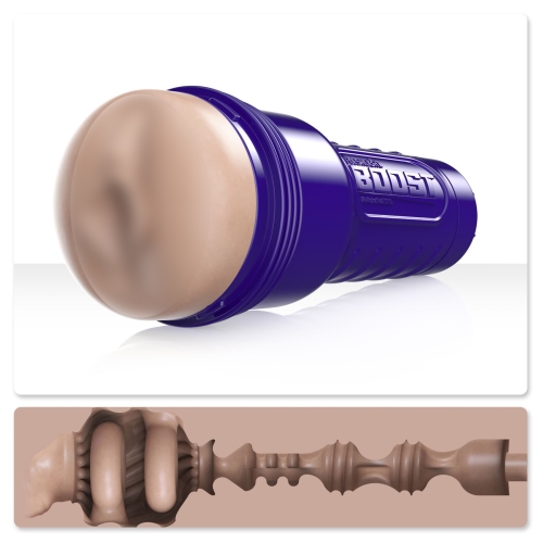 Мастурбатор вагина в колбе с плавающими кольцами телесного цвета Fleshlight Boost Bang - 1