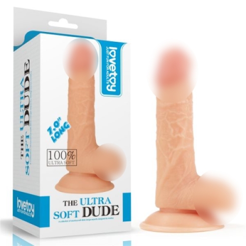 Фаллоимитатор на присоске реалистичный телесного цвета 7 The Ultra Soft Dude - 1