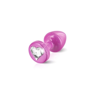 Анальна пробка зі стразом Diogol Anni R Heart Pink Кристал 25мм