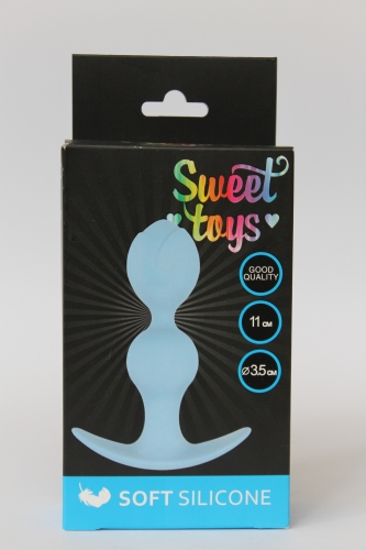 Анальна пробка силіконова SWEET TOYS L 110 мм d 35 мм колір блакитний - 4