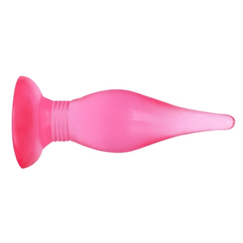 Анальний корок на присосці червоного кольору LYBAILE Butt plug - 5