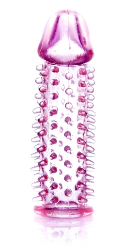 Насадка на член презерватив з шипами рожева Boss Series Penis Sleeve - 2