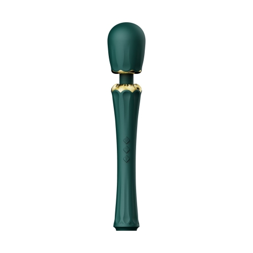 Вибромассажер Ванд в форме микрофона с насадками зеленого цвета Zalo Kyro Wand Turquoise - 2