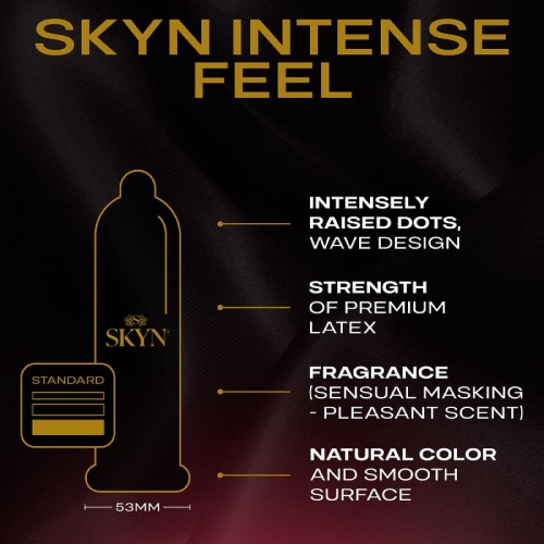 Презервативы с волнообразными выступами полиизопреновые SKYN Intense Feel 10 штук - 3