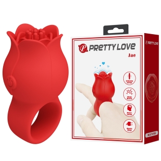 Вибратор на палец цветок для клитора красный Lybaile PRETTY LOVE JAE 