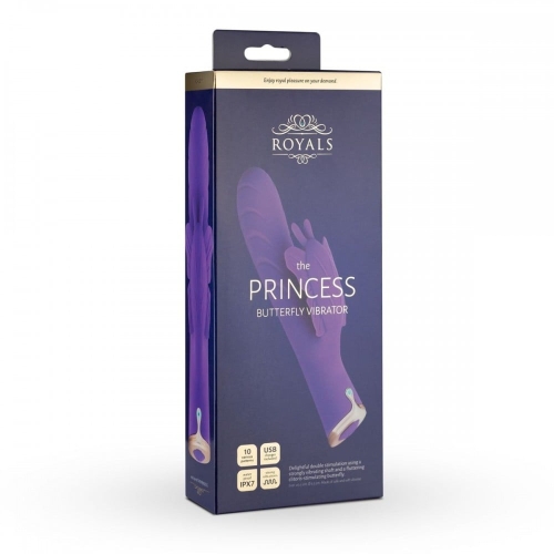 Вибратор кролик с отростком клитора фиолетового цвета EasyToys Royals Princess Butterfly - 6