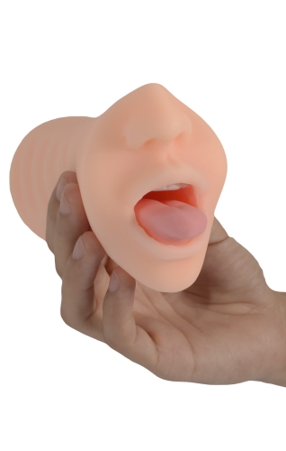 Мастурбатор ротик телесного цвета Xise Mini mouth tongue - 4