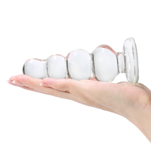 Анальная шарообразная пробка стеклянная прозрачная Vscnovelty Glass Anal Bead - 3