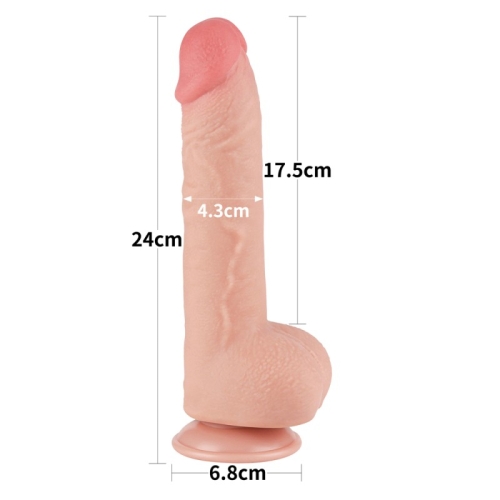 Реалистичный фаллоимитатор на присоске Sliding Skin Dual Layer Dong Flesh 9.5 телесный - 2