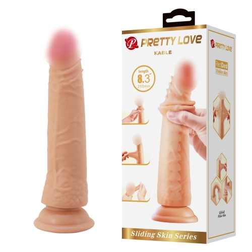 Фалоімітатор реалістичний на присосці гнучкий з рухомою шкірою LYBAILE Pretty Love Kable - 1